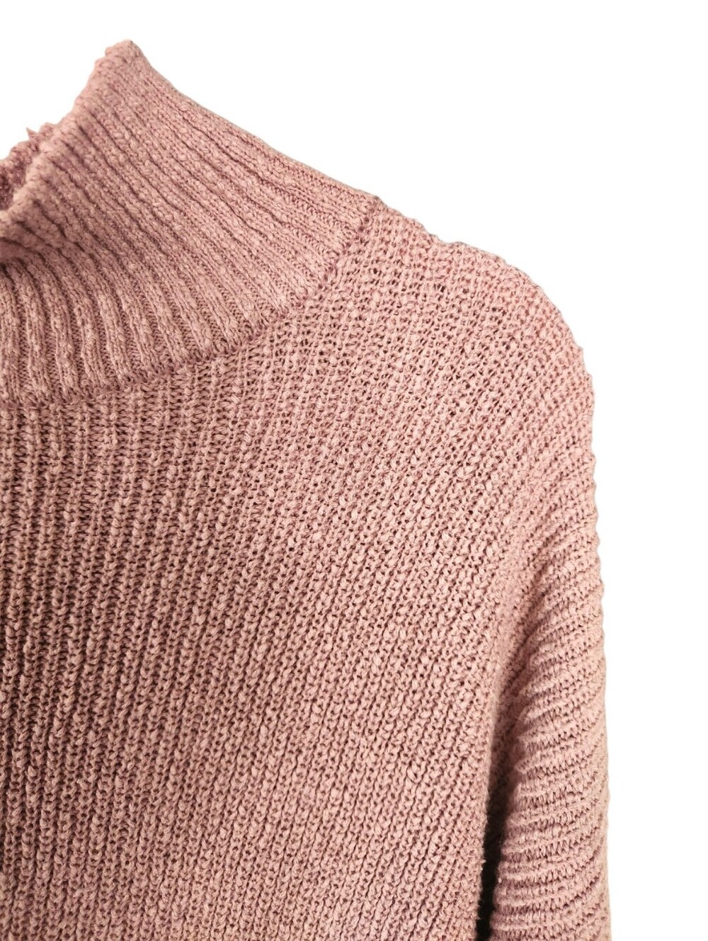 Free People Beach Coco Mockneck Pullover Sweater Burnished Lilac Front Slit LG - Picture 9 of 13